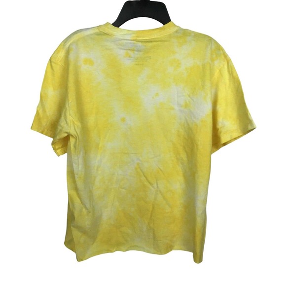 Stunner California Womens Top Crop Cotton Crew Neck Tie Dye Yellow M Medium NWT - Picture 2 of 3